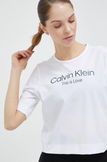 Tréningové tričko Calvin Klein Performance Pride biela farba