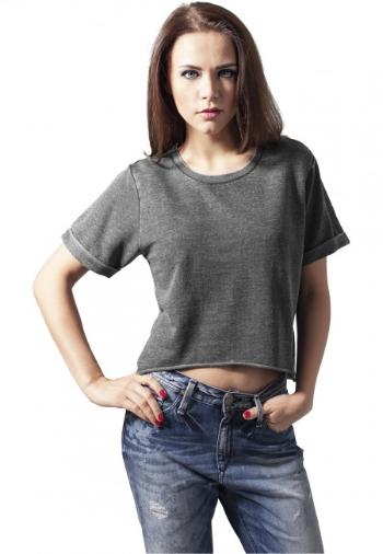 Urban Classics Ladies Cropped Burnout Short Sleeve Crew darkgrey - S