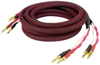 Dynavox 207297  audio prepojovací kábel [2x banánková zástrčka - 2x banánková zástrčka] 2 m čierna/červená