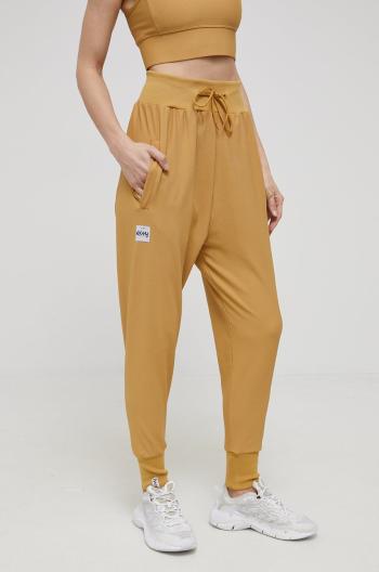 Nohavice Eivy dámske, žltá farba, jednofarebné