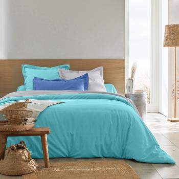 Blancheporte Jednofarebná posteľná súprava zn. Colombine z bavlny blankytná modrá klasická plachta 180x290cm
