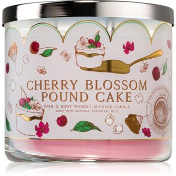 Bath & Body Works Cherry Blossom Pound Cake vonná sviečka 411 g