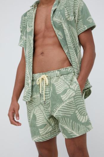 Bavlnené plážové šortky OAS zelená farba