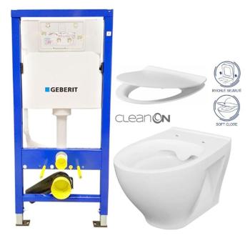 GEBERIT DuofixBasic bez tlačidla + WC CERSANIT CLEANON MODUO + SEDADLO 458.103.00.1 X MO1