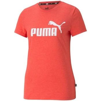 Puma  Tričká s krátkym rukávom Ess Logo Heather  Červená