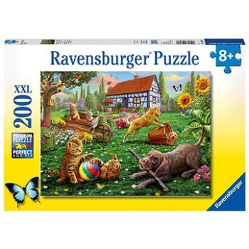 Ravensburger puzzle 128280 Zvieratá hrajúce sa na dvore 200 dielikov (4005556128280)