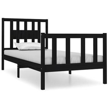 Rám postele čierny masívne drevo 90 × 190 cm Single, 3104097
