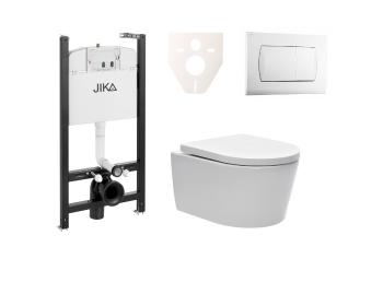 Cenovo zvýhodnený závesný WC set Jika do ľahkých stien / predstenová montáž + WC SAT Brevis SIKOJSW1