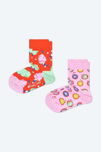 Detské ponožky Happy Socks Cotton Candy 2-pak ružová farba