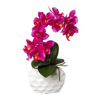 Gasper Orchidej v keramickém květináči, fialová, 33 cm