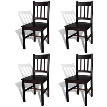 Jedálenské stoličky 4 ks tmavohnedé borovicové drevo (241517)
