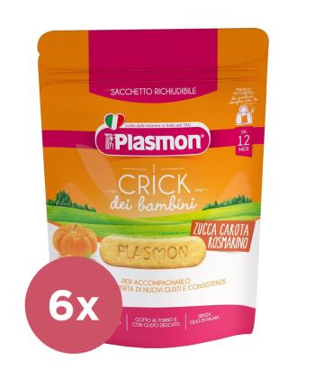 EXP: 26.08.2023 6x PLASMON Sušienky zeleninové Crick tekvica, mrkva a rozmarín 100 g, 12m+