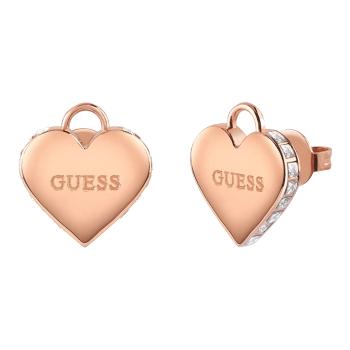 Guess Romantické bronzové náušnice Srdiečka Falling In Love JUBE02231JWRGT/U