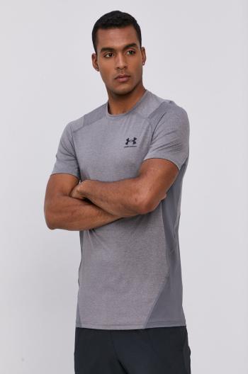 Tréningové tričko Under Armour šedá farba, jednofarebné
