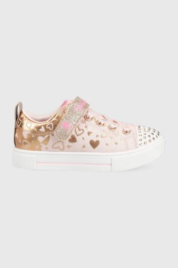 Detské tenisky Skechers Twinkle Sparks Heather Charm zlatá farba