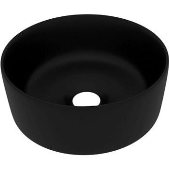 Luxusné umývadlo okrúhle matné čierne 40 × 15 cm keramické (147019)