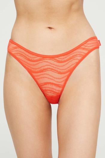 Nohavičky Calvin Klein Underwear červená farba, priesvitné