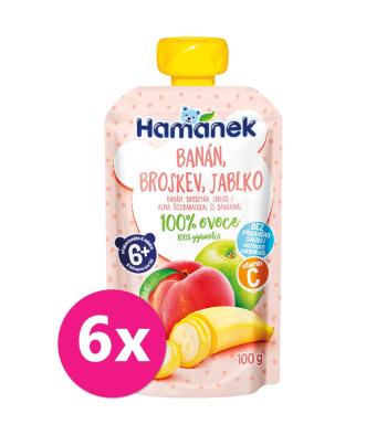 6x HAMÁNEK Banán, broskyňa, jablko 100 g