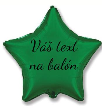 Fóliový balón s textom - Zelená hviezda 45 cm