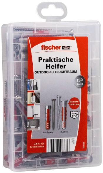 Fischer 561385 fischer Praktickí pomocníci pre vonkajšie a vlhké miestnosti Množstvo 130 dielov