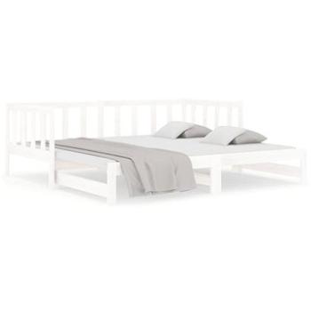 Výsuvná posteľ biela 2× (90 × 190) cm masívna borovica, 814665