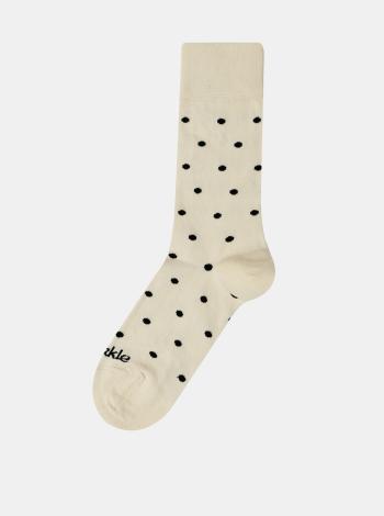 Krémové bodkované ponožky Fusakle Puntík