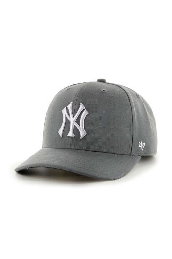 Šiltovka s prímesou vlny 47brand MLB New York Yankees šedá farba, s nášivkou