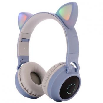 MG CA-028 bezdrôtové slúchadlá s mačacími ušami, modré (CA-028)