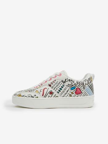 Desigual Fancy Lettering Tenisky Biela