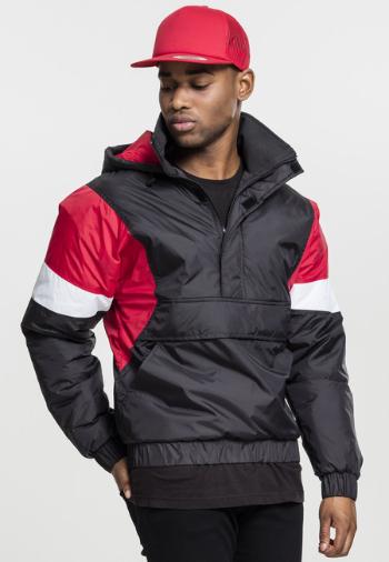 Urban Classics 3 Tone Pull Over Jacket black/fire red/white - XL