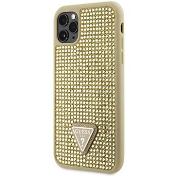 Guess Rhinestones Triangle Metal logo kryt pre iPhone 11 Pro Gold (GUHCN58HDGTPD)