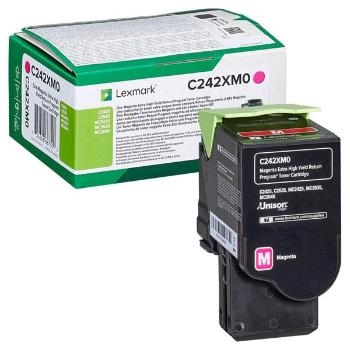 Lexmark originál toner C242XM0, magenta, 3500str., extra high capacity, return, Lexmark C2425dw,C2535dw,MC2425adw,MC2535adwe,MC264