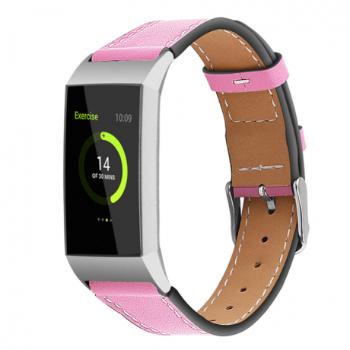 Fitbit Charge 3 / 4 Leather Italy (Small) remienok, Pink (SFI006C04)