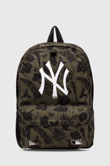 Ruksak New Era AOP NEW YORK YANKEES zelená farba, veľký, vzorovaný, 60503764