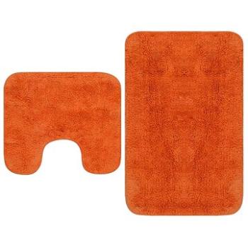 Sada kúpeľňových predložiek 2 kusy textilná oranžová