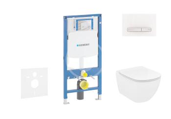 GEBERIT - Duofix Súprava na závesné WC s tlačidlom Sigma50, alpská biela + Ideal Standard Tesi - WC a doska, Rimless, SoftClose 111.300.00.5 NE8