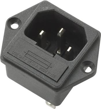 TRU COMPONENTS 717133 IEC zástrčka C13 / C14  zástrčka, vstaviteľná vertikálna Počet kontaktov: 3 10 A čierna 1 ks