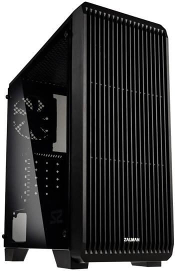 Zalman S2 midi tower PC skrinka čierna 1 predinštalovaný ventilátor, bočné okno