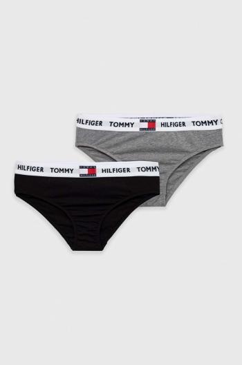 Detské nohavičky Tommy Hilfiger 2-pak šedá farba