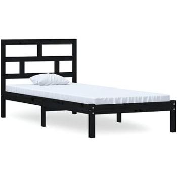 Rám postele čierny masívna borovica 100 × 200 cm, 3101212