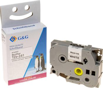 páska do štítkovača  G&G 14954 kompatibilná náhradný Brother TZe-241  Farba pásky: biela Farba písma: čierna 18 mm 8 m
