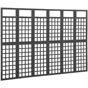 Shumee 6-dielna deliaca stena/treláž masívna jedľa čierna 242,5 × 180 cm, 316485