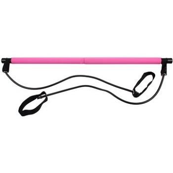 Pilates Sticks posilňovacia tyč s gumou ružová (38471)