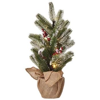 EMOS LED vianočný stromček zasnežený, 52 cm, 3× AA, vnútorný, teplá biela, časovač (DCTW04)