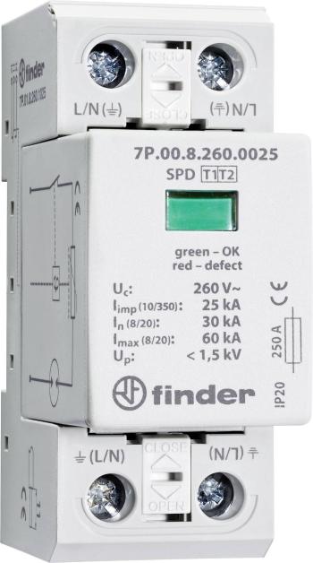 Finder 7P.01.8.260.1025 7P.01.8.260.1025 zvodič pre prepäťovú ochranu  Přepětová ochrana pre: rozvodná skriňa   1 ks