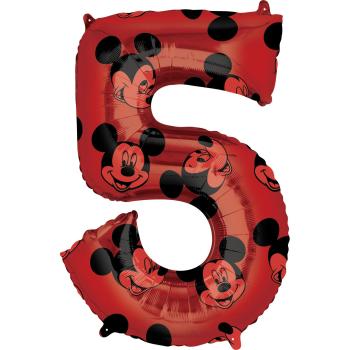Amscan Balónik fóliový narodeninové číslo 5 - Mickey Mouse 66 cm
