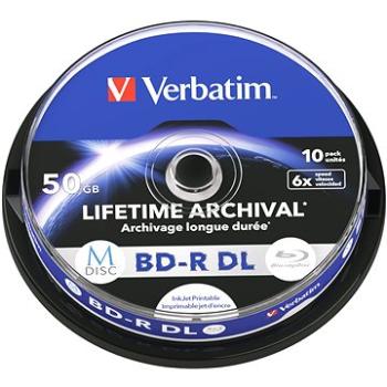 VERBATIM M-DISC BD-R DL 50GB, 6x, printable, spindle 10 ks (43847)