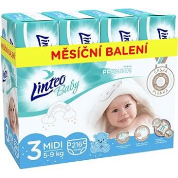 LINTEO Baby Prémium MIDI (5 – 9 kg) 216 ks (8595686303702)