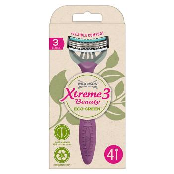 WILKINSON Xtreme3 ​​Beauty ECO Green Jednorazový holiaci strojček pre ženy 4 kusy