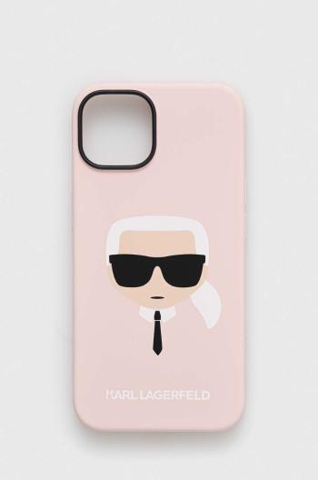 Puzdro na mobil Karl Lagerfeld iPhone 14 6,1" ružová farba